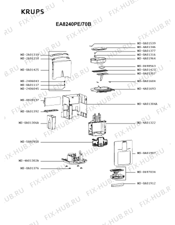 Схема №4 EA824054/70C с изображением Крышечка для электрокофеварки Krups MS-0A01912