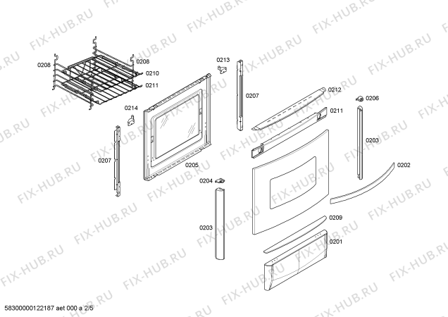 Взрыв-схема плиты (духовки) Bosch HSF13K31E9 BP 210 BCO GE 127V - Схема узла 02