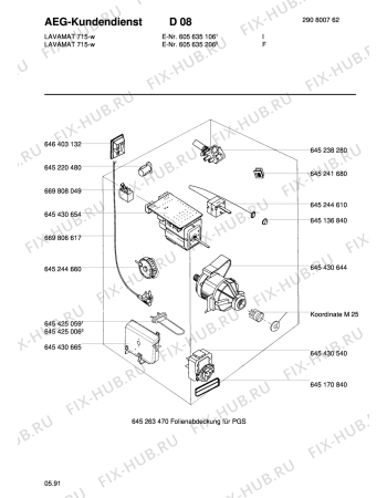 Взрыв-схема стиральной машины Aeg LAV715 W - Схема узла Electrical equipment 268