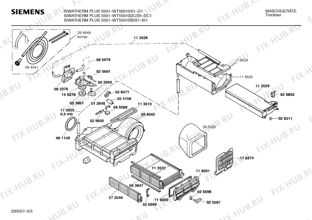 Схема №5 WT55010DC SIWATHERM PLUS 5501 с изображением Инструкция по эксплуатации для электросушки Siemens 00514931