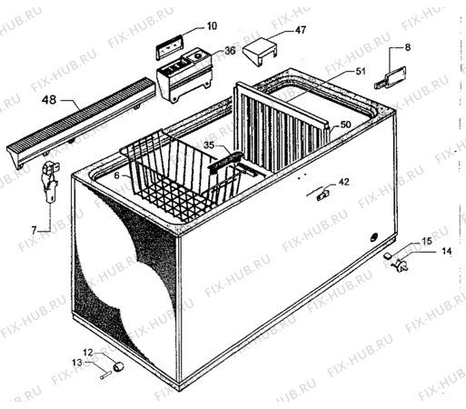 Взрыв-схема холодильника Zanussi ZAC132 - Схема узла Cabinet + furniture (extra)