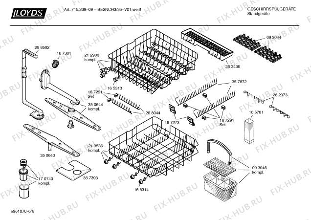 Взрыв-схема посудомоечной машины Lloyds SE2NCH3 Art.:715/239-09 - Схема узла 06