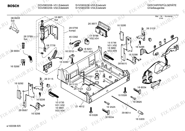 Взрыв-схема посудомоечной машины Bosch SHV0903 Logixx - Схема узла 05