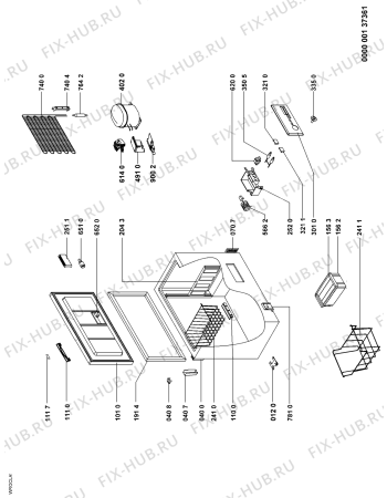 Схема №1 ICF300 EG с изображением Заглушка для холодильной камеры Whirlpool 480132101616