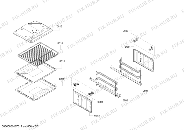 Схема №6 HBN43N561B с изображением Каталитическая панель для плиты (духовки) Bosch 00443738