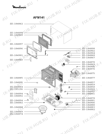 Схема №1 AFM341 с изображением Предохранитель для микроволновой печи Moulinex SS-184881