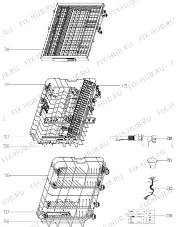 Взрыв-схема посудомоечной машины Gorenje GV55110UK (588538, WQP8-GDFI1) - Схема узла 07