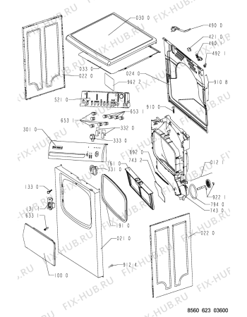 Схема №2 TRAK 6230/6 с изображением Обшивка для сушилки Whirlpool 481245214473