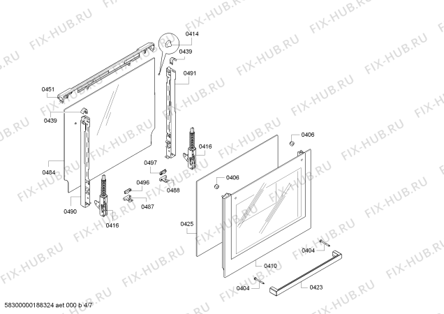 Взрыв-схема плиты (духовки) Bosch HCR422127V - Схема узла 04