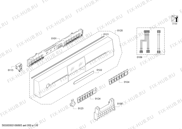 Схема №5 SN26N896EU с изображением Передняя панель для посудомойки Siemens 00744628