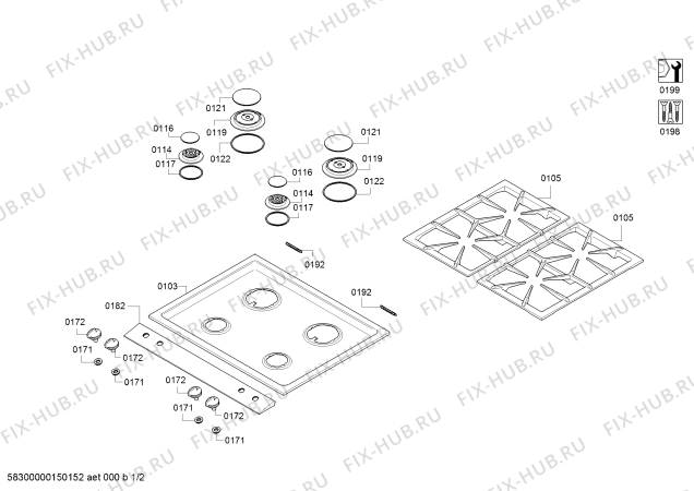 Схема №2 VG231234RK с изображением Уплотнитель для плиты (духовки) Bosch 00622061