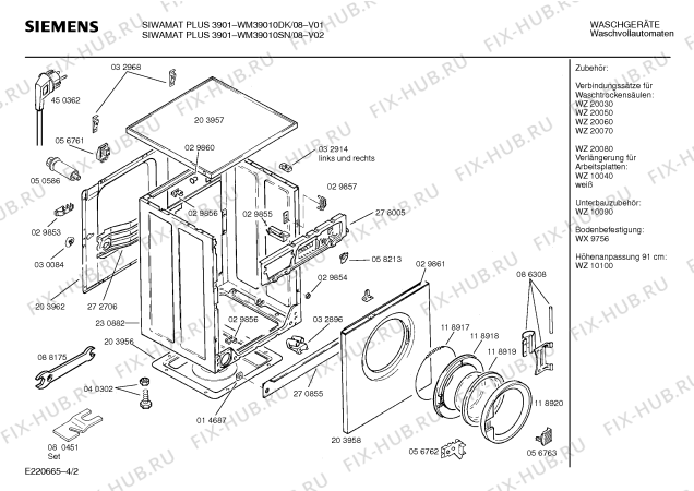 Схема №3 WM39010 SIWAMAT PLUS 3901 с изображением Панель управления для стиралки Siemens 00273952
