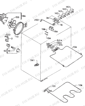 Взрыв-схема плиты (духовки) Privileg 0157073 - Схема узла Electrical equipment 268