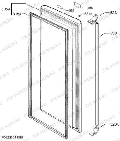 Взрыв-схема холодильника Aeg A72710GNX1 - Схема узла Door 003