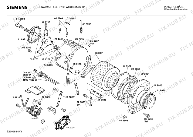 Схема №3 WM37301 SIWAMAT PLUS 3730 с изображением Панель управления для стиральной машины Siemens 00273960