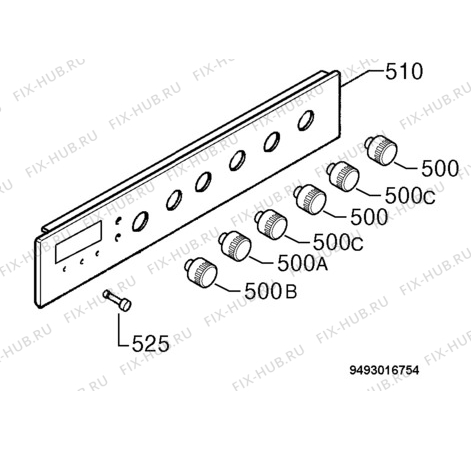 Взрыв-схема плиты (духовки) Privileg 580335_60045 - Схема узла Command panel 037