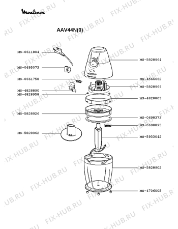 Схема №1 AAV44N(0) с изображением Мини-ручка для электромиксера Moulinex MS-4828890