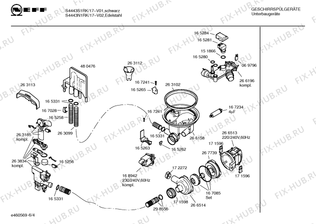 Схема №4 S4443N1RK с изображением Вкладыш в панель для посудомойки Bosch 00361481