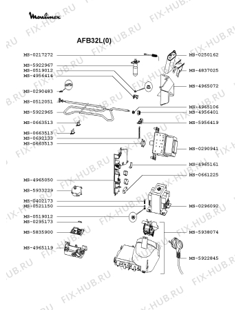 Взрыв-схема микроволновой печи Moulinex AFB32L(0) - Схема узла 8P002016.8P2