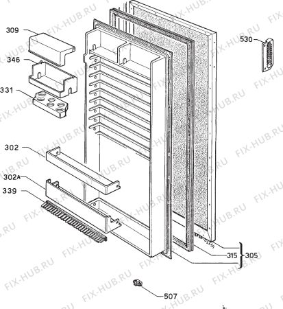 Взрыв-схема холодильника Zanussi Z2200R - Схема узла Door 003