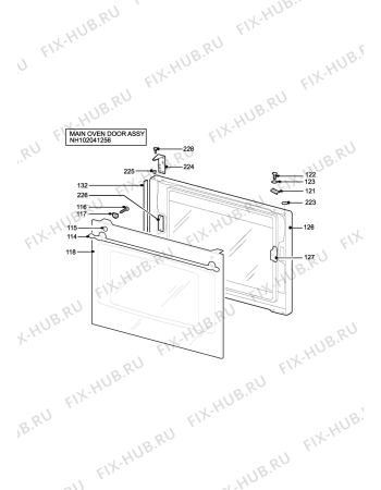 Взрыв-схема плиты (духовки) Parkinson Cowan SIG459GRN - Схема узла H10 Main Oven Door (large)