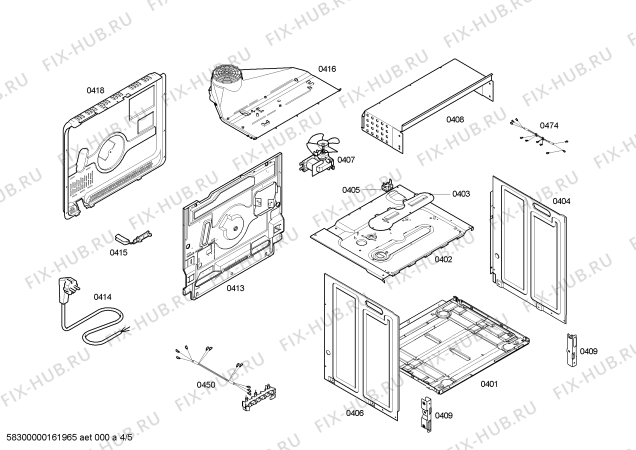 Взрыв-схема плиты (духовки) Siemens HB43GS540 H.SE.NP.L2D.IN.GLASS.S4/.X.E0_C/// - Схема узла 04