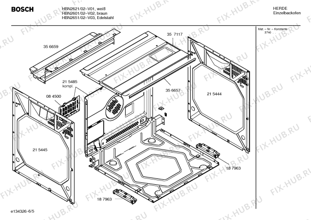 Схема №5 HBN2621 с изображением Переключатель для духового шкафа Bosch 00175330