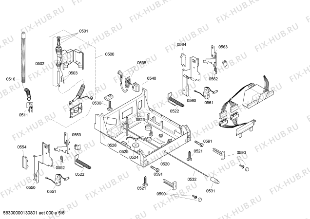 Схема №5 VVD64N03EU с изображением Набор кнопок для посудомоечной машины Bosch 00609212