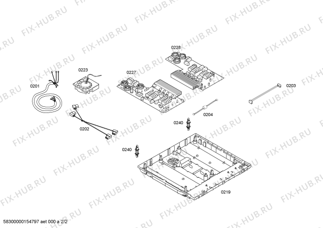 Взрыв-схема плиты (духовки) Bosch PIC875T14E - Схема узла 02