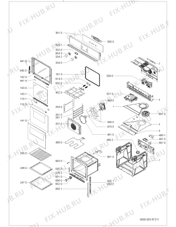 Схема №1 AKZ 493/IX/01 с изображением Дверка для плиты (духовки) Whirlpool 481245059659