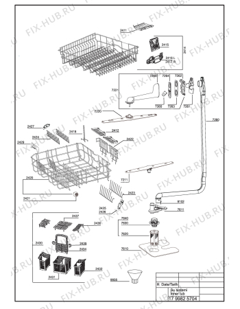 Взрыв-схема посудомоечной машины Beko GSN 1580 A (7615583342) - EXPLODED VIEW   INNER-TUB