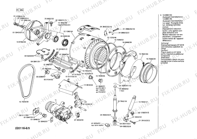 Взрыв-схема стиральной машины Siemens WV4850 SIWAMAT 485 - Схема узла 05