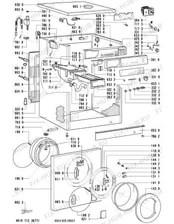 Схема №1 WA 3573/WS-F с изображением Обшивка для стиралки Whirlpool 481245219207