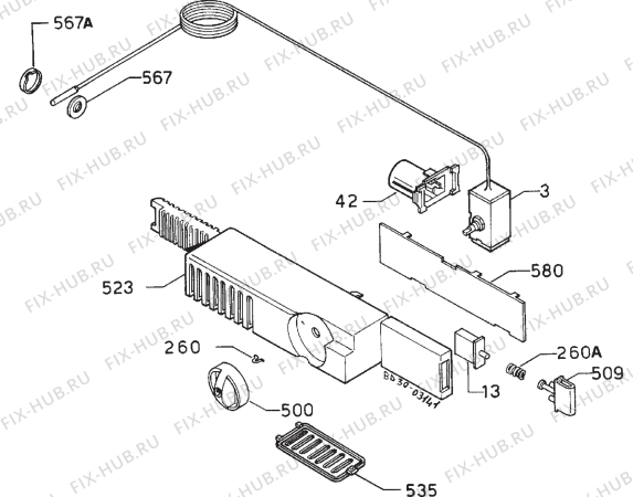 Взрыв-схема холодильника Zanussi ZR170UF - Схема узла Diffusor