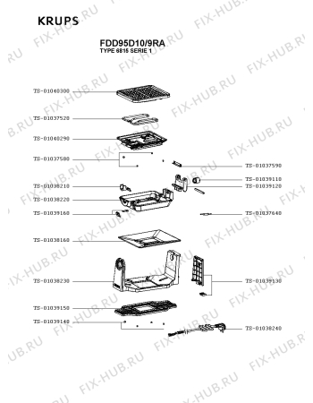 Схема №2 FDD95D10/9RA с изображением Крышка для электровафельницы Krups TS-01038220
