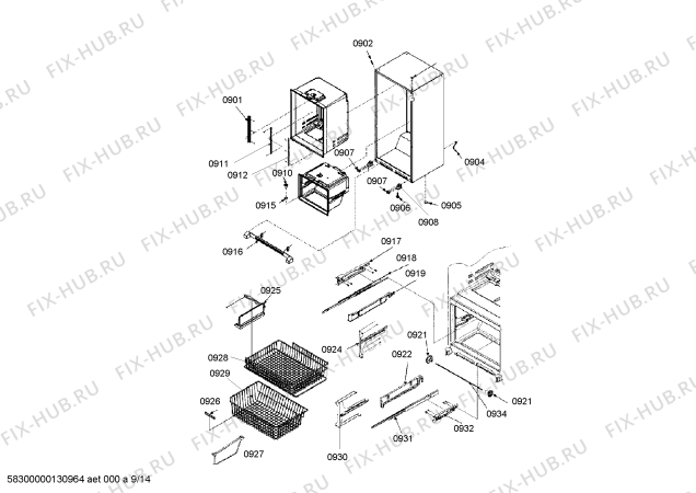 Схема №12 RY495300 с изображением Цокольная панель для холодильника Bosch 00680849