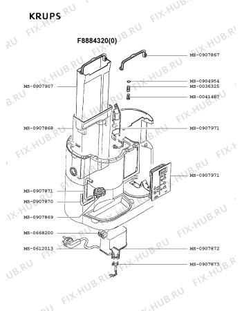 Схема №5 F8884310(0) с изображением Плата управления для кофеварки (кофемашины) Krups MS-0907971