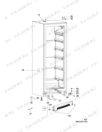 Взрыв-схема холодильника Electrolux EUC29260W - Схема узла C10 Cabinet