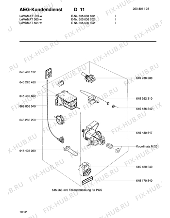 Взрыв-схема стиральной машины Aeg LAV505   W  I - Схема узла Electrical equipment 268