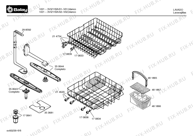 Взрыв-схема посудомоечной машины Balay 3VI211BA vi211 - Схема узла 06