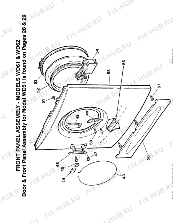 Взрыв-схема плиты (духовки) Hotpoint WD61P (F033019) - Схема узла