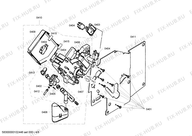 Схема №5 TCA6001CH Benvenuto B20 с изображением Зажим для электрокофемашины Bosch 00602655