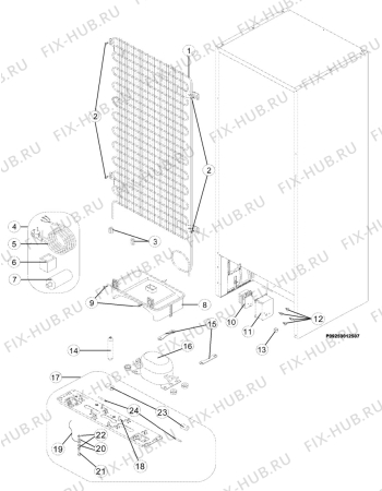 Взрыв-схема холодильника Zoppas PD54XX - Схема узла Section 4