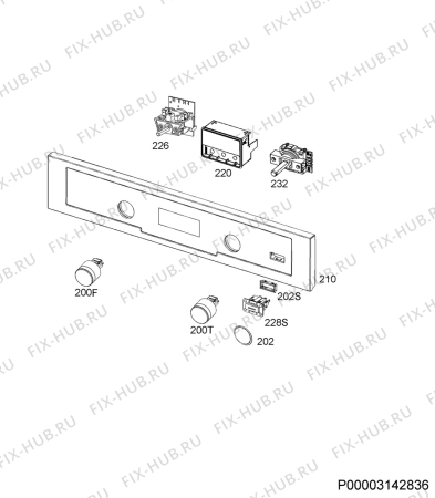 Взрыв-схема плиты (духовки) Electrolux EEC4454TOW - Схема узла Command panel 037