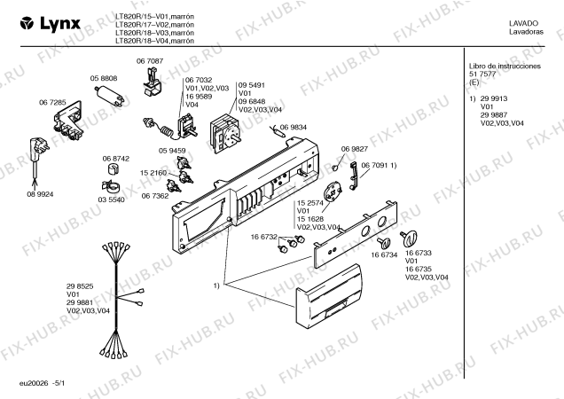 Схема №4 LT820R LYT820R с изображением Панель управления для стиральной машины Bosch 00299913