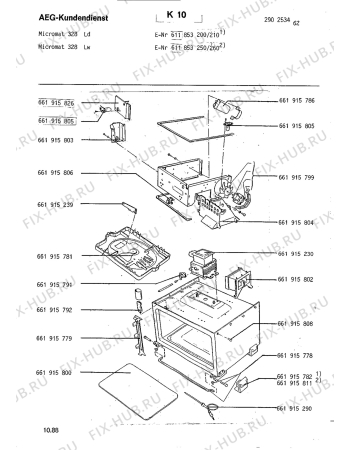 Взрыв-схема микроволновой печи Aeg MICROMAT 328 L D - Схема узла Section2