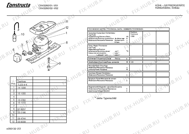 Взрыв-схема холодильника Constructa CK43260 - Схема узла 02