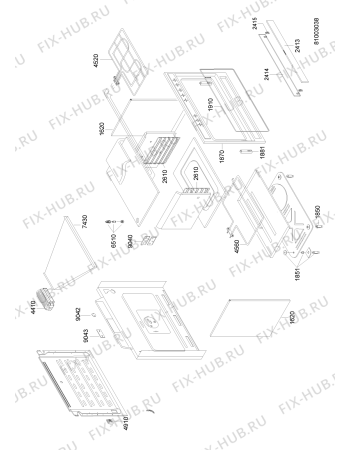 Схема №3 ACM 937/1 IX с изображением Дверь (стекло) духовки для плиты (духовки) Whirlpool 480121104607