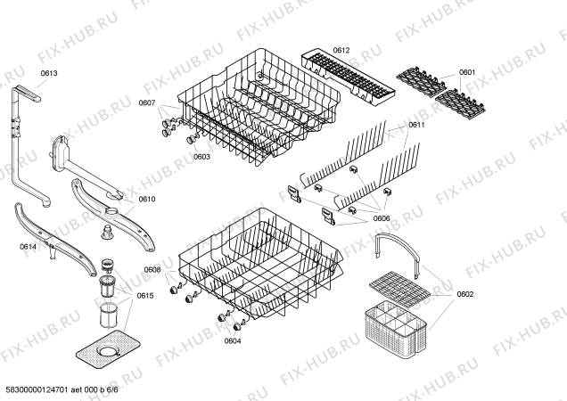 Взрыв-схема посудомоечной машины Bosch SGS44E18II - Схема узла 06