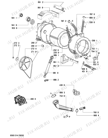 Схема №1 MIA 5001 с изображением Ручка (крючок) люка для стиральной машины Whirlpool 481249878484